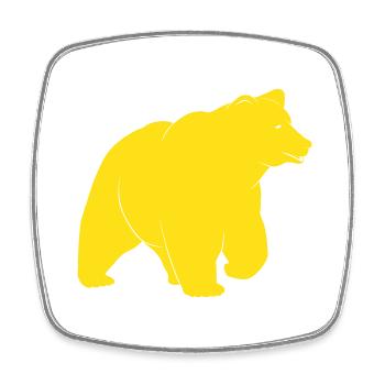Kanarienbär - Viereckiger Kühlschrankmagnet - Weiß - Vorne