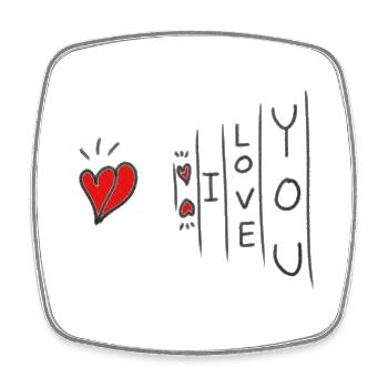 Love - Viereckiger Kühlschrankmagnet - Weiß - Vorne