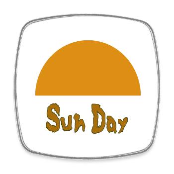 Sun day - Viereckiger Kühlschrankmagnet - Weiß - Vorne