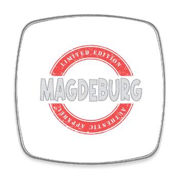 Magdeburg Deutschland Stadt Skyline Heimat Liebe - Viereckiger Kühlschrankmagnet - Weiß - Vorne