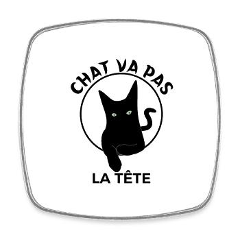 Chat Chat domestique - Magnet carré - blanc - Devant