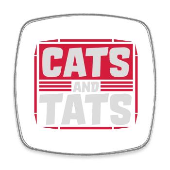cats and tats Zitat - Viereckiger Kühlschrankmagnet - Weiß - Vorne