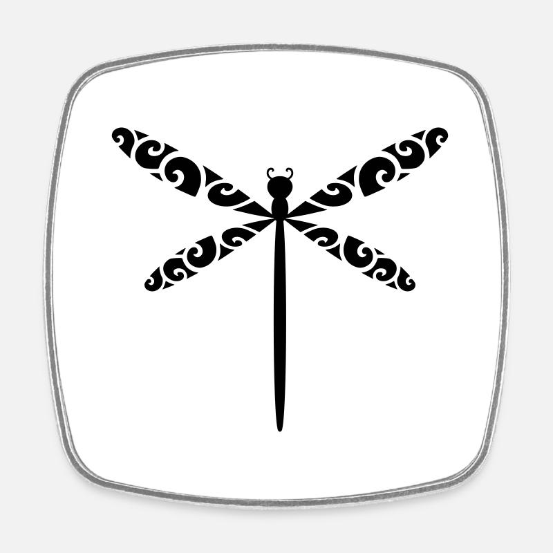 Libelle - Viereckiger Kühlschrankmagnet - Weiß