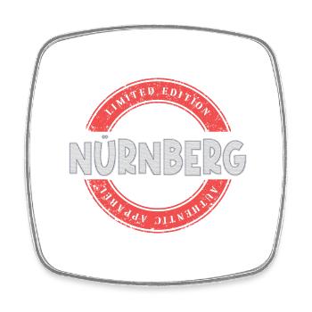 Nuremberg Germany City Skyline Home Love - Square fridge magnet - white - Front