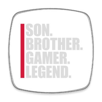 son brother gamer legend - Viereckiger Kühlschrankmagnet - Weiß - Vorne