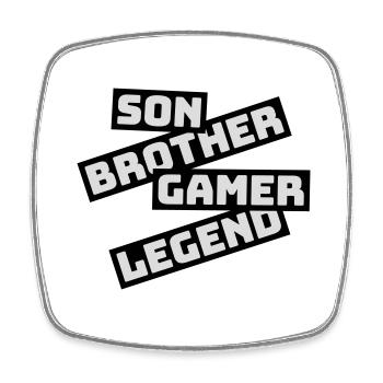 son brother gamer legend - Viereckiger Kühlschrankmagnet - Weiß - Vorne