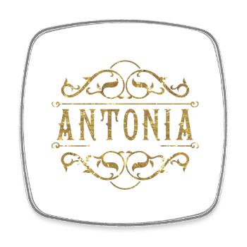 Antonia gold - Viereckiger Kühlschrankmagnet - Weiß - Vorne