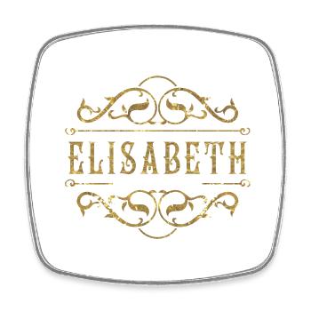 Elisabeth gold - Viereckiger Kühlschrankmagnet - Weiß - Vorne