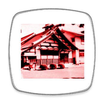 Temple in Nara, Japan. - Square fridge magnet - white - Front