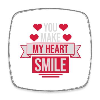 make my heart smile - Square fridge magnet - white - Front