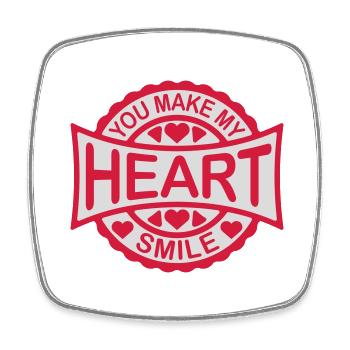 make my heart smile - Square fridge magnet - white - Front
