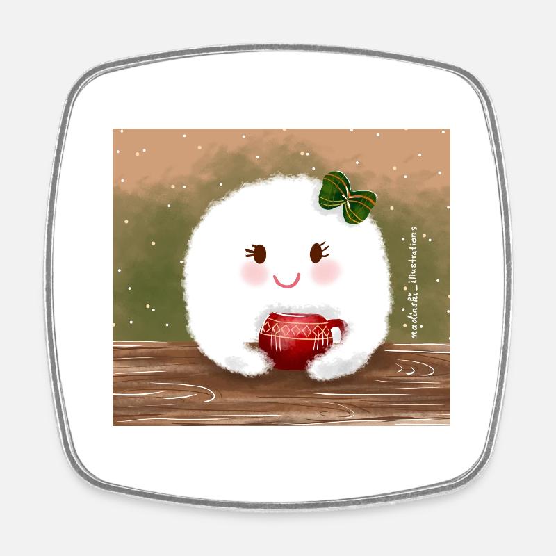 Ghost cup cozy - Square fridge magnet - white
