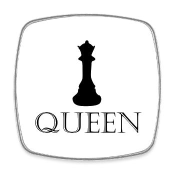 Queen - lettering with picture - Square fridge magnet - white - Front