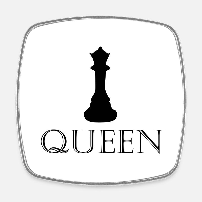 Queen - lettrage avec image - Magnet carré - blanc