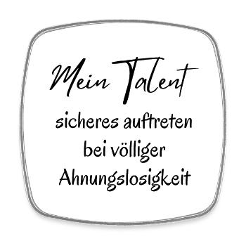 Keine Ahnung - davon aber viel - Viereckiger Kühlschrankmagnet - Weiß - Vorne