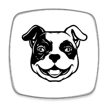 CHIEN CHAT ANIMAL DE COMPAGNIE - Magnet carré - blanc - Devant