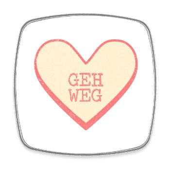 Geh Weg Zuckerherz Lustiger Spruch Herz - Viereckiger Kühlschrankmagnet - Weiß - Vorne