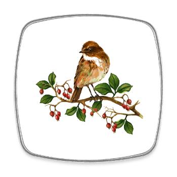 Bunter Vogel - Viereckiger Kühlschrankmagnet - Weiß - Vorne