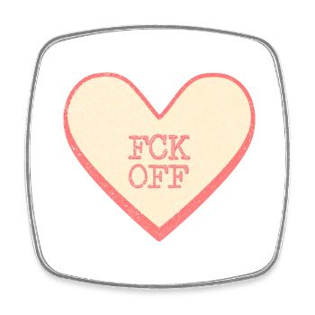 Fck off Fun Saying Sugar Heart Heart - Square fridge magnet - white - Front