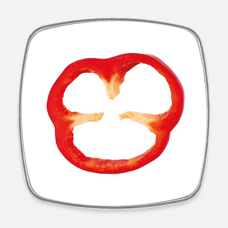 paprika - Square fridge magnet - white