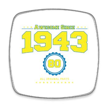 Awesome 1943 Shirt für Männer Frauen 80 Jahre alt 80. - Viereckiger Kühlschrankmagnet - Weiß - Vorne