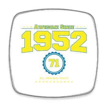 Awesome 1952 Shirt für Männer Frauen 71 Jahre alt 71. - Viereckiger Kühlschrankmagnet - Weiß - Vorne