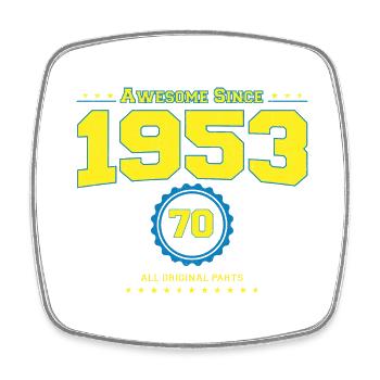 Awesome 1953 Shirt für Männer Frauen 70 Jahre alt 70th - Viereckiger Kühlschrankmagnet - Weiß - Vorne