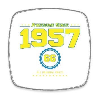 Awesome 1957 Shirt für Männer Frauen 66 Jahre alt 66. - Viereckiger Kühlschrankmagnet - Weiß - Vorne