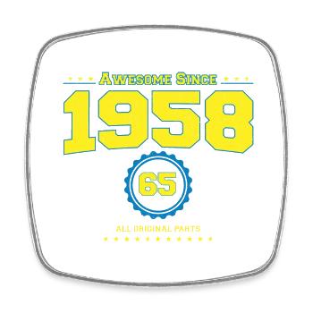 Awesome 1958 Shirt für Männer Frauen 65 Jahre alt 65. - Viereckiger Kühlschrankmagnet - Weiß - Vorne