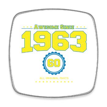 Super chemise 1963 pour hommes femmes 60 ans 60e - Magnet carré - blanc - Devant