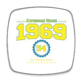 Awesome 1969 Shirt für Männer Frauen 54 Jahre alt 54. - Viereckiger Kühlschrankmagnet - Weiß - Vorne