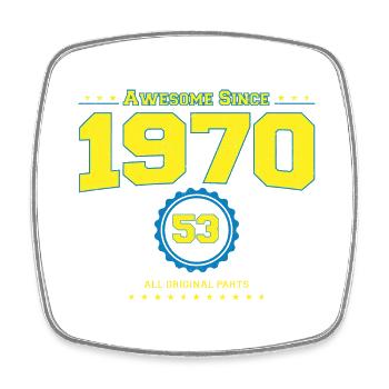 Awesome 1970 Shirt für Männer Frauen 53 Jahre alt 53. - Viereckiger Kühlschrankmagnet - Weiß - Vorne
