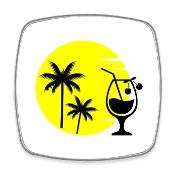 Cocktail Sunset - Viereckiger Kühlschrankmagnet - Weiß - Vorne