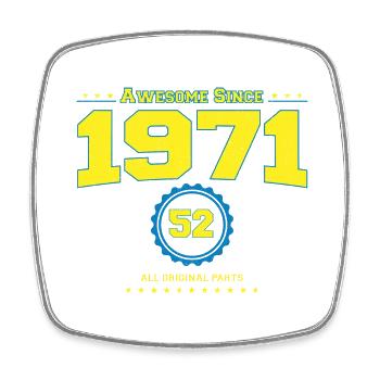 Awesome 1971 Shirt für Männer Frauen 52 Jahre alt 52. - Viereckiger Kühlschrankmagnet - Weiß - Vorne