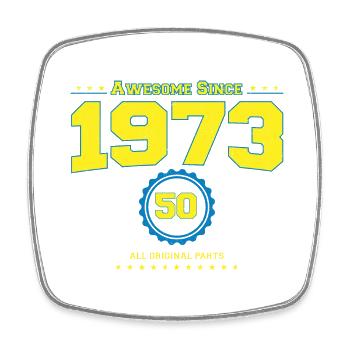 Super chemise 1973 pour hommes femmes 50 ans 50e - Magnet carré - blanc - Devant
