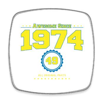 Awesome 1974 Shirt for Men Women 49 Year Old 49th - Square fridge magnet - white - Front