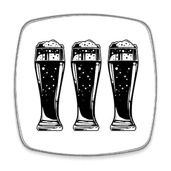 Bier - Viereckiger Kühlschrankmagnet - Weiß - Vorne
