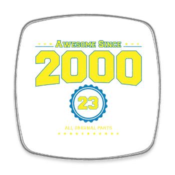 Awesome 2000 Shirt für Männer Frauen 23 Jahre alt 23. - Viereckiger Kühlschrankmagnet - Weiß - Vorne
