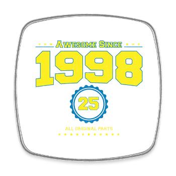 Super chemise 1998 pour hommes femmes 25 ans 25ème - Magnet carré - blanc - Devant