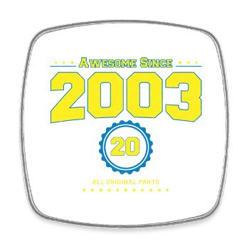 Awesome 2003 Shirt für Männer Frauen 20 Jahre alt 20th - Viereckiger Kühlschrankmagnet - Weiß - Vorne