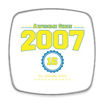 Super chemise 2007 pour hommes femmes 16 ans 16ème - Magnet carré - blanc - Devant