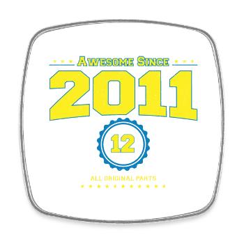 Awesome 2011 Shirt für Männer Frauen 12 Jahre alt 12. - Viereckiger Kühlschrankmagnet - Weiß - Vorne