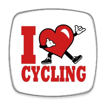 I love cycling cycle bike, bike - Square fridge magnet - white - Front