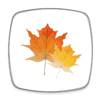 Maple leaves - Square fridge magnet - white - Front