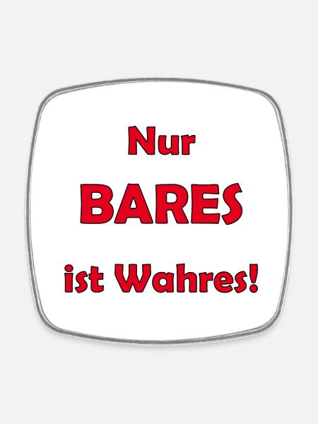 Bargeld - Viereckiger Kühlschrankmagnet - Weiß