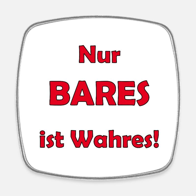 Bargeld - Viereckiger Kühlschrankmagnet - Weiß