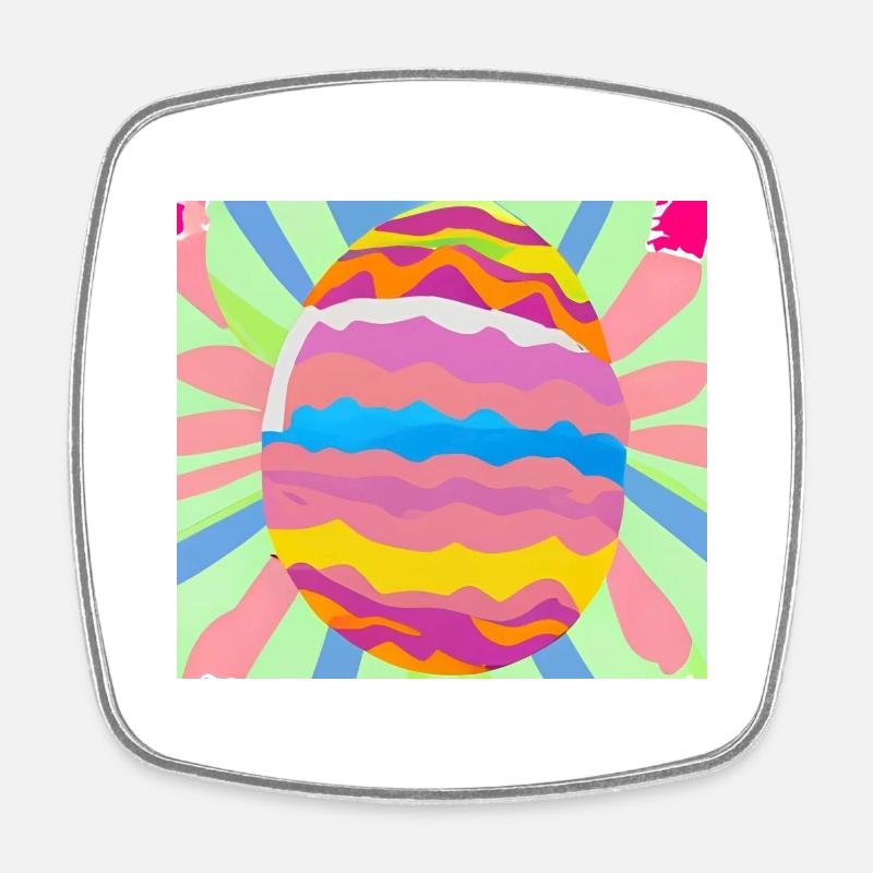 Colourful Easter egg - Square fridge magnet - white
