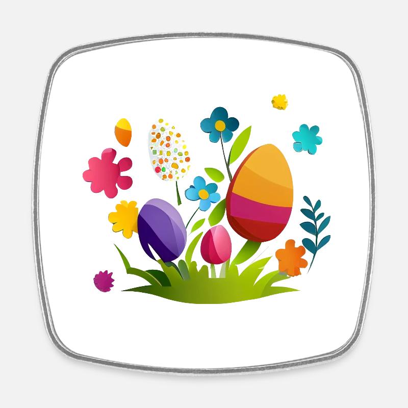Cute design baby egg for Easter and spring - Square fridge magnet - white