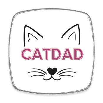 Cat Dad - Viereckiger Kühlschrankmagnet - Weiß - Vorne