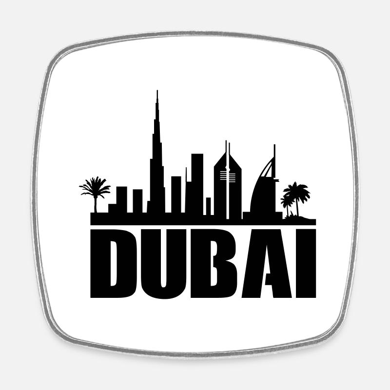 dubai skyline - Viereckiger Kühlschrankmagnet - Weiß
